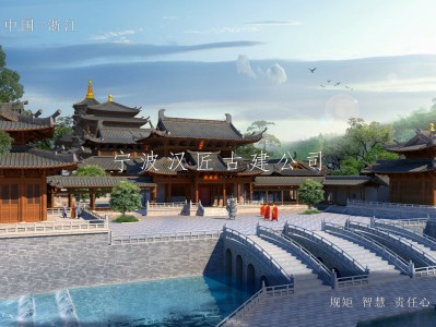 仙游寺院重建规划设计方案鸟瞰图—积福禅寺